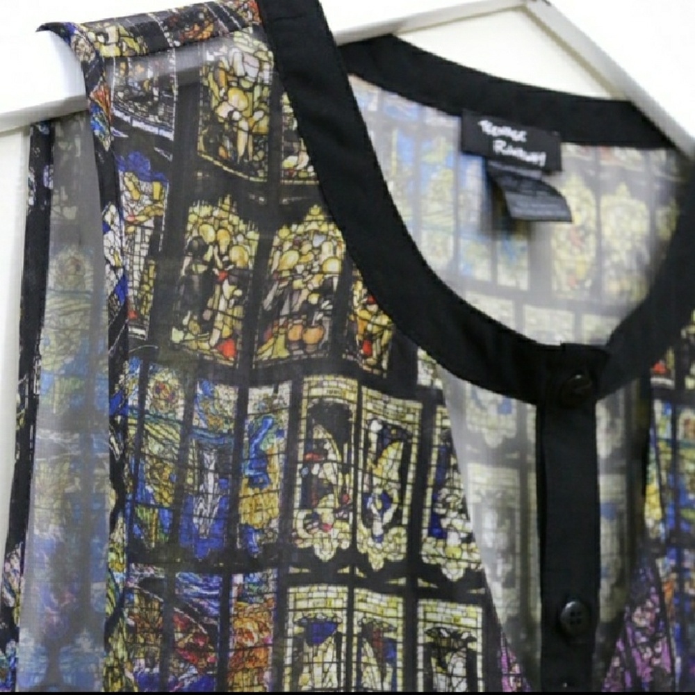 ISO Teenage Runaway sheer chiffon cathedral top M - Picture 4 of 4